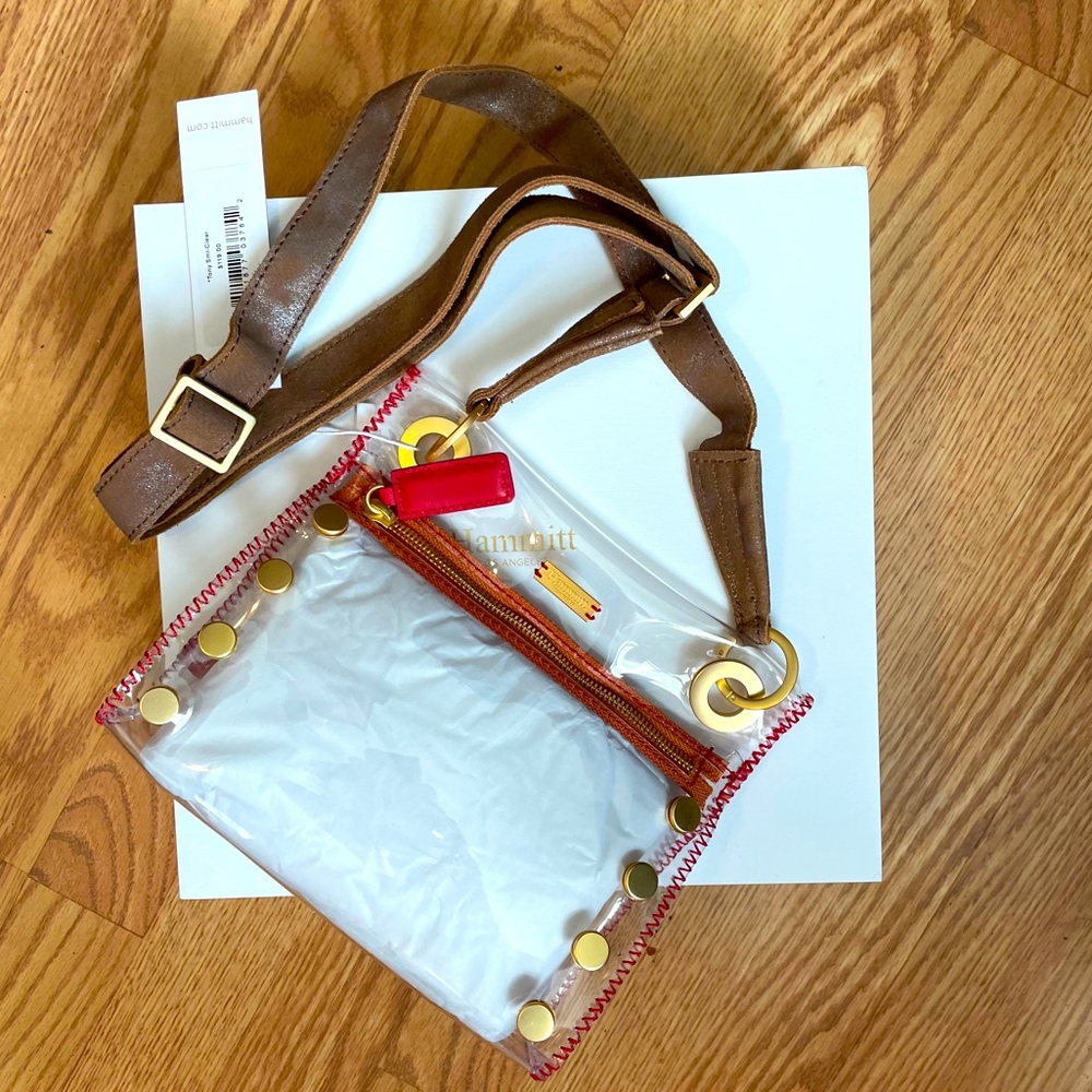 Hammitt Tony Small Clear NEW red gold